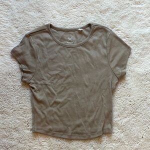 Pacsun Gray Crop Short Sleeve Tee
